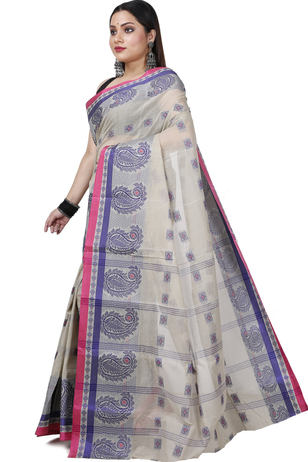 Grey Pure Cotton Aloka Tant Saree (906)